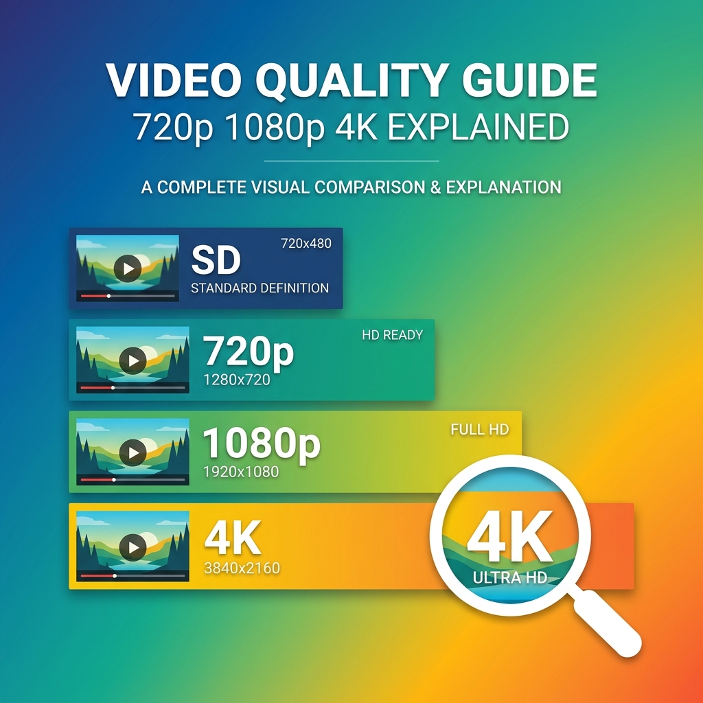 Video Quality Guide: 720p vs 1080p vs 4K — What to Download (2026)